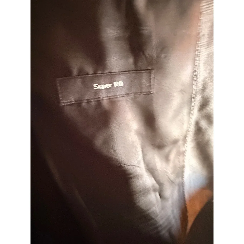 Hugo Boss BOSS Sport Coat Blazer 44L Gray Plaid Super 100 Wool Tailored Fit